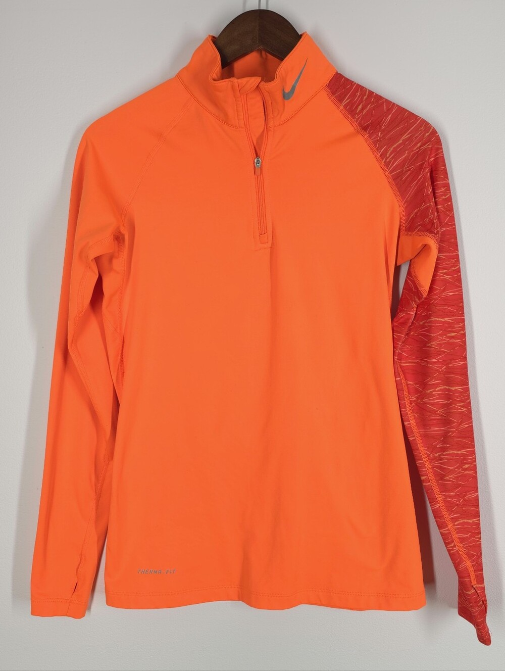Nike Pro Combat Dri-FIT Therma-FIT 1/4 Zip Running Top Orange Women’s M